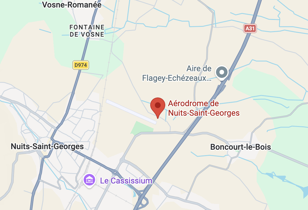 Localisation de l'Aérodrome de Nuits-Saint-Georges sur Google Maps